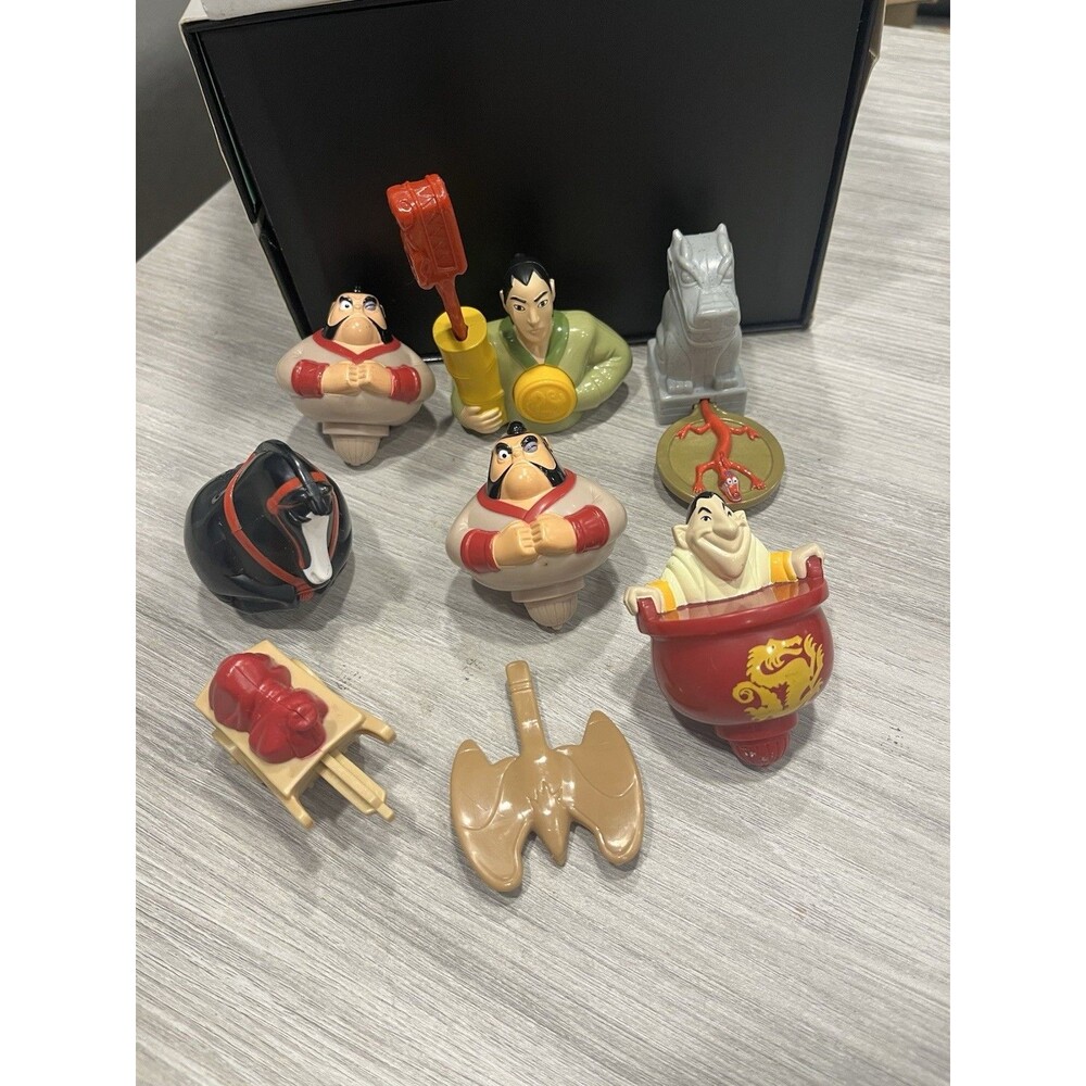 Disney Mulan McDonald's Toy Figures Lot Of 8 “Launching” toys Mulan & friends